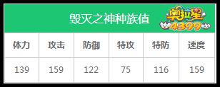 奥拉星毁灭之神种族值解析
