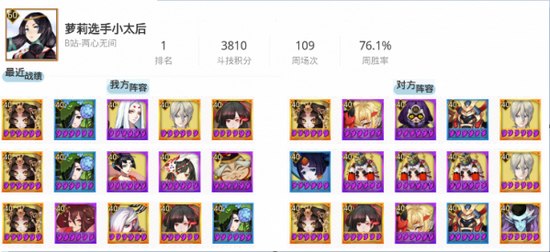 阴阳师登顶阵容