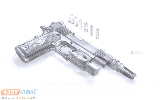 生死狙击玩家手绘-柯尔特M1911