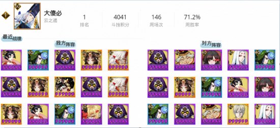 阴阳师斗技阵容