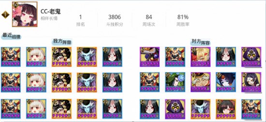 阴阳师斗技阵容