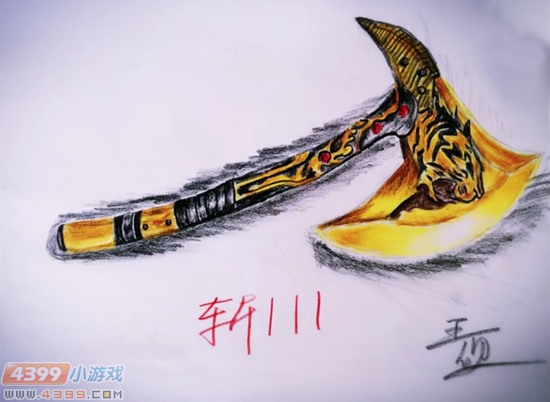 生死狙击玩家手绘-黄金手斧