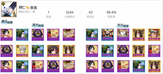 阴阳师斗技阵容