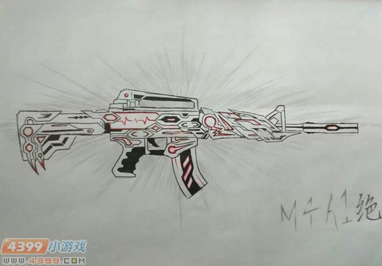 生死狙击玩家手绘-自创M4A1绝