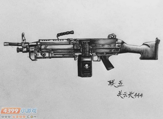 生死狙击玩家手绘-白银M249