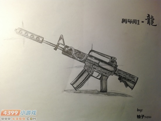 生死狙击玩家手绘-M4A1-龙