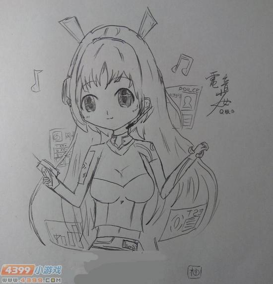 生死狙击玩家手绘-Q版电音少女