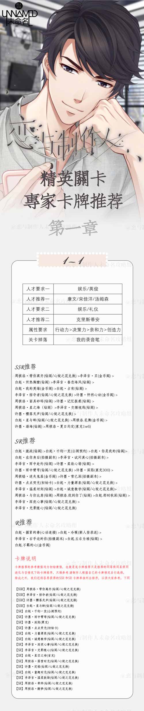 恋与制作人第一章精英攻略