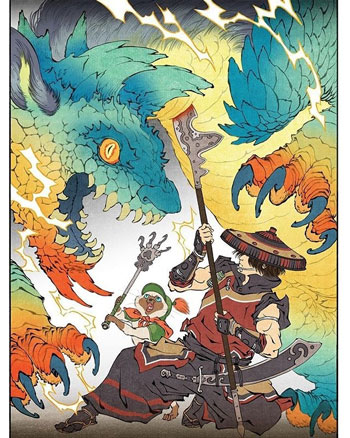 浮世绘画风游戏动漫角色