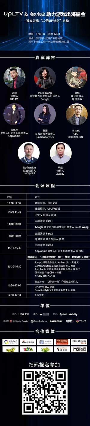 百万美元扶持独立游戏征战全球!UPLTV将携手GameAnalytics公布“10倍UP计划”