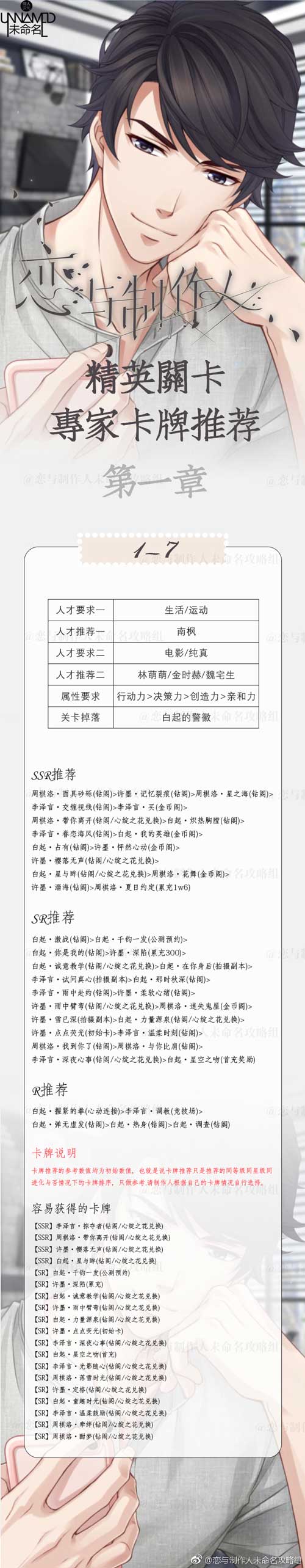 恋与制作人精英1-7关怎么过
