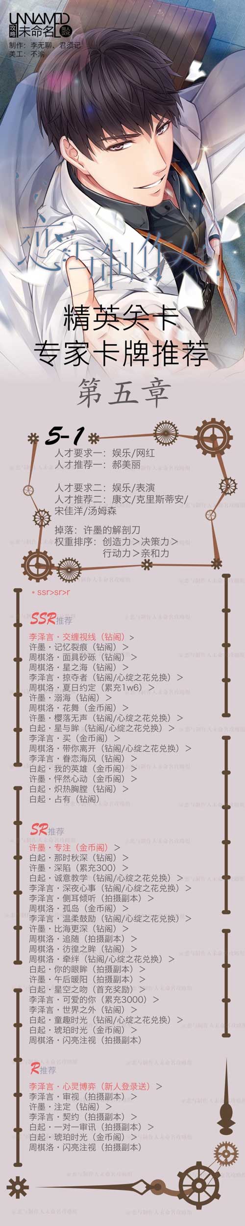 恋与制作人第五章精英攻略