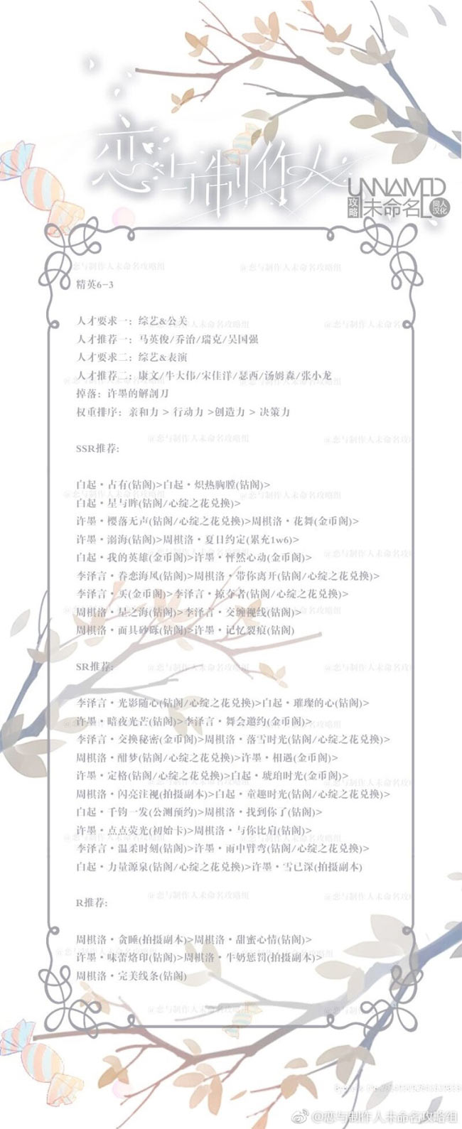 恋与制作人精英6-3关怎么过