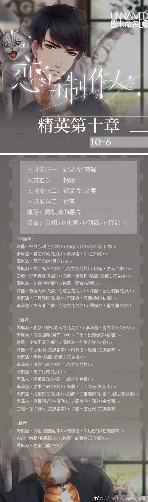 恋与制作人精英10-6关攻略 精英第十章怎么过