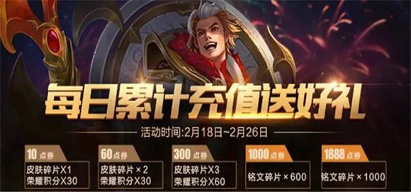 王者荣耀新春每日充值活动