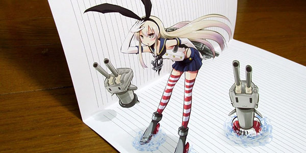 纸片人打破次元壁 大触笔下3D画作尽显神奇