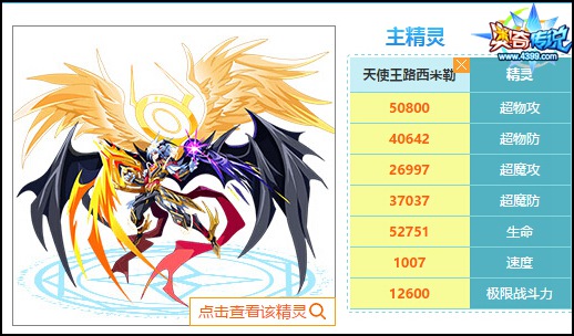 奥奇传说天使王路西米勒面板数值