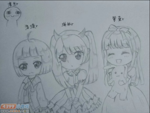 生死狙击玩家手绘-Q版3人组