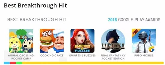谷歌公布Play Awards获奖提名 《绝地求生》中国海外手游版入围