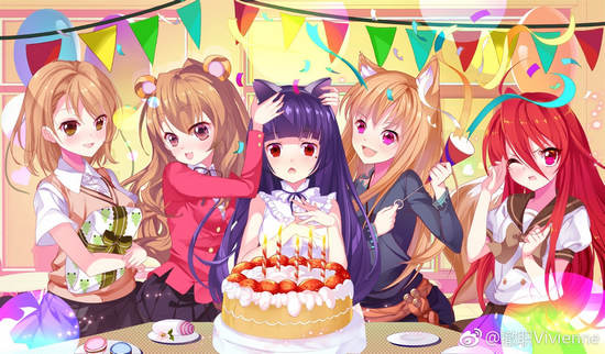 电击文库零境交错黑猫生日派对 老婆们的大合照