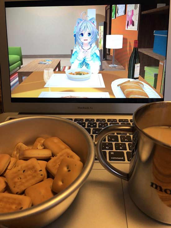 和虚拟主播共进餐 阿宅这饭吃得真香啊
