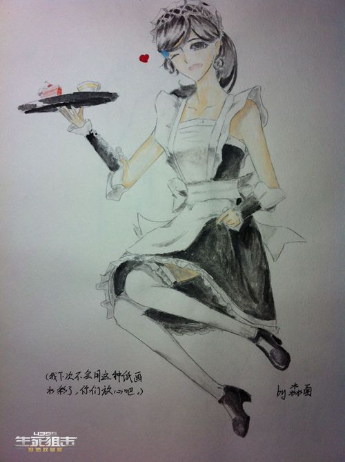 生死狙击玩家手绘-女仆装安琪儿