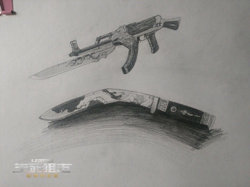 生死狙击玩家手绘-荣耀AK47+黄金尼泊尔