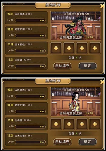 黑胡子与汉库珂厨房属性对比