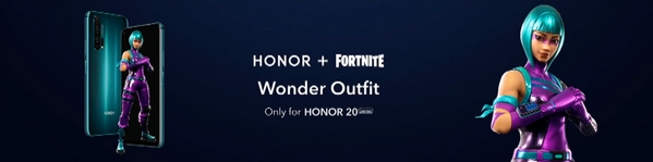 购买华为Honor20 免费得堡垒之夜专属皮肤