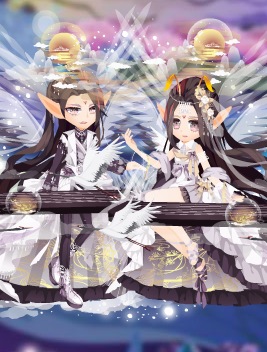 小花仙鹤鸣云树深套装