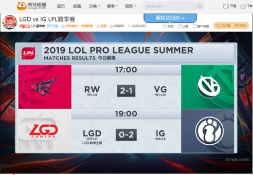 虎牙LPL:Jay奇亚娜生涯首个五杀仍无力救主 VG遭RW让一追二