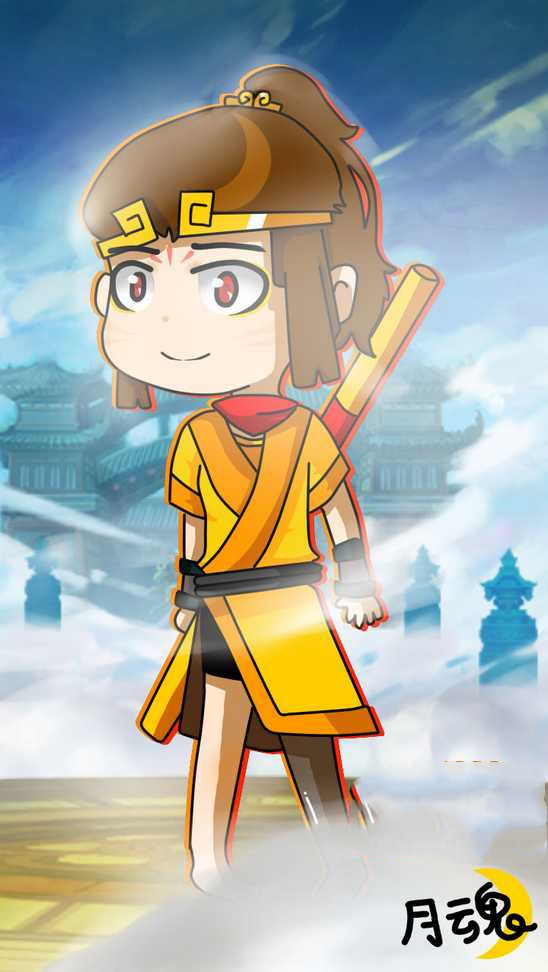 上古天帝篇绘画 娘化悟空