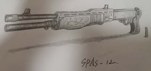生死狙击玩家手绘-SPAS-12