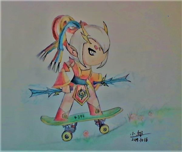 上古天帝篇绘画 电玩龙女
