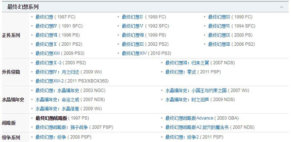 历代最终幻想