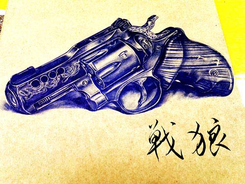 生死狙击玩家手绘-史密斯威森左轮