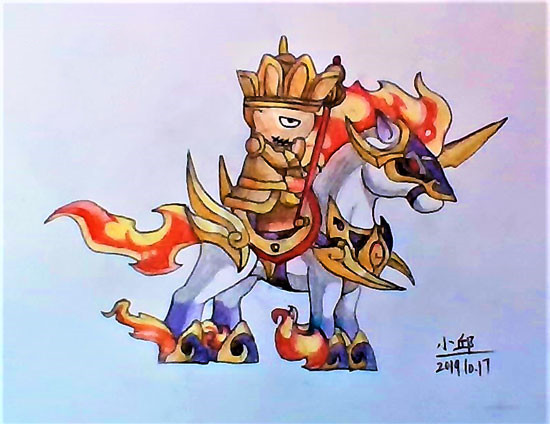 上古天帝篇绘画 天马坐骑
