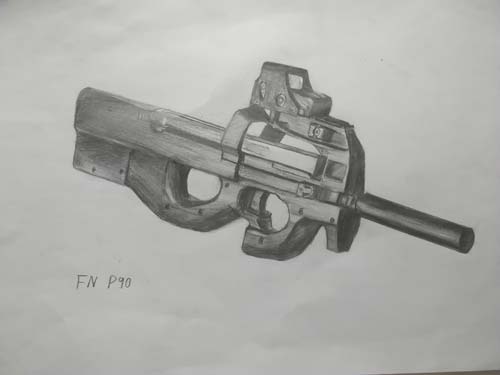 生死狙击玩家手绘-FN P90