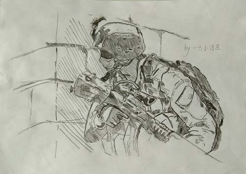 生死狙击玩家手绘-M16A3