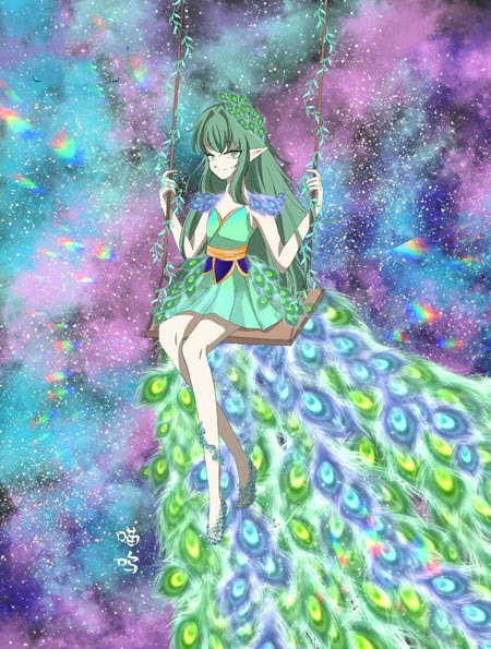 上古天帝篇绘画礼服金曜孔雀王