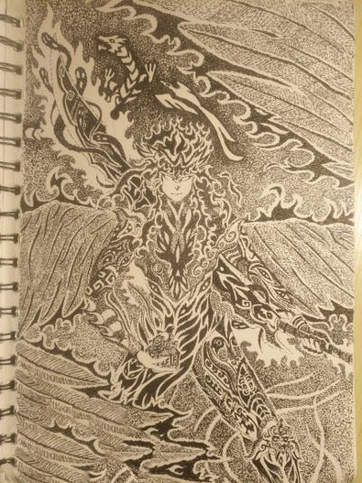 上古天帝篇绘画 手绘点画 金乌妖帝 帝君
