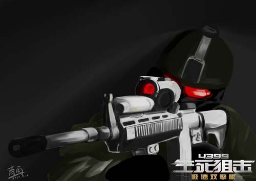 生死狙击玩家板绘-持HK416特种兵