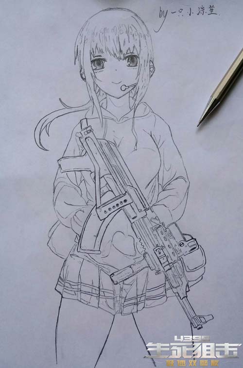 生死狙击玩家手绘 AK74U战术改
