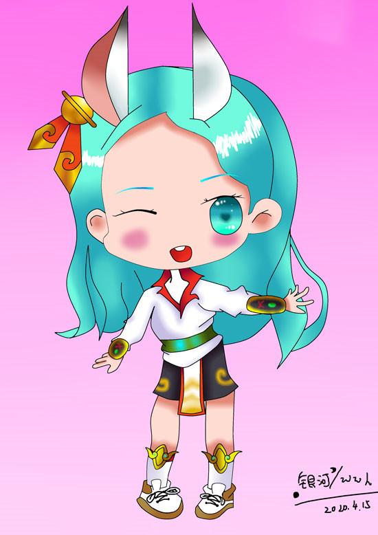 上古天帝篇绘画 Q版房日兔