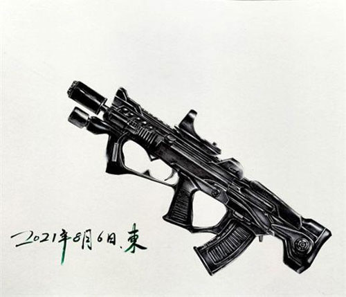 生死狙击玩家手绘 95式魔改突击步枪