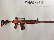 生死狙击玩家手绘 M4A1-熔岩